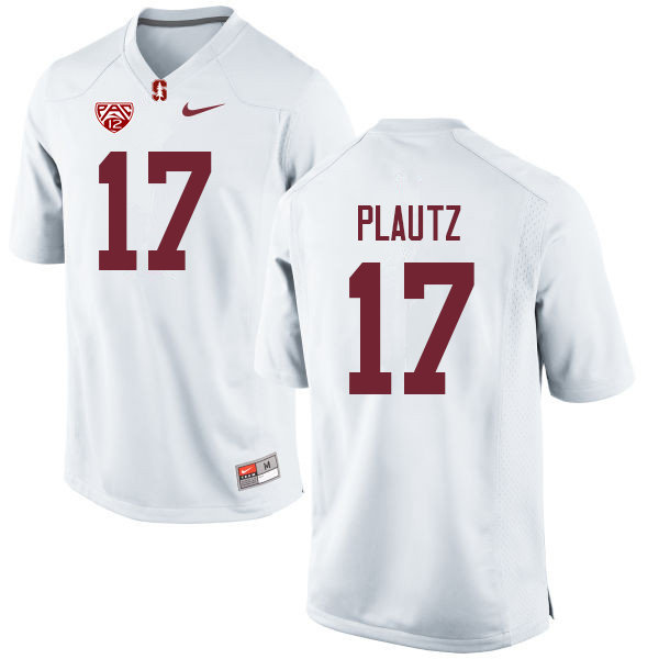 Men #17 Dylan Plautz Stanford Cardinal College Football Jerseys Sale-White - Click Image to Close